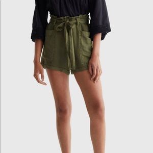 Lucky Brand Paperbag Waist Olive Shorts